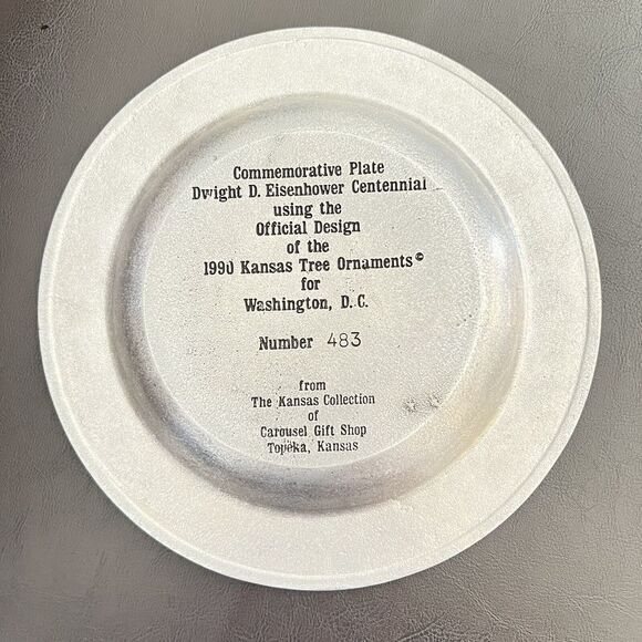 VINTAGE KANSAS EISENHOWER CENTENNIAL 1890 - 1990 COMMEMORATIVE PLATE NUMBER 483‎ - Picture 4 of 9